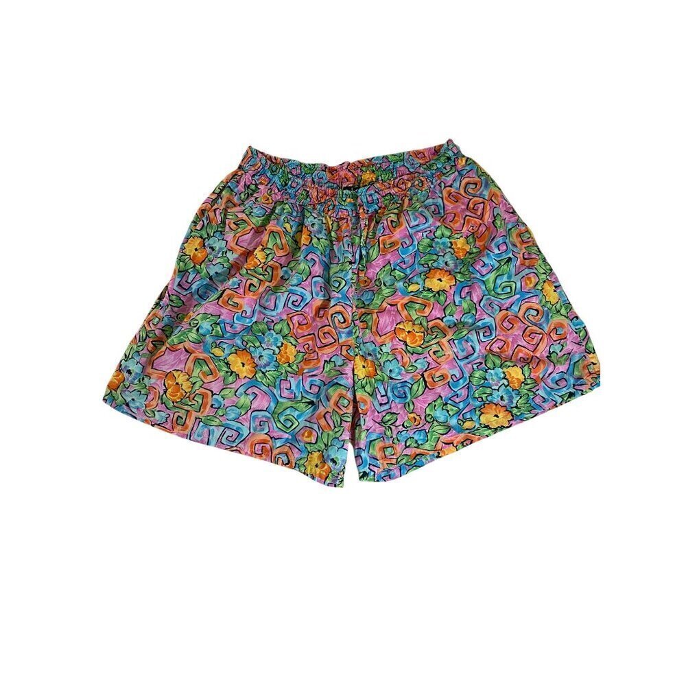 Vintage Jacque & Koko Women's Multi Colorful High Waist Shorts - 26/28